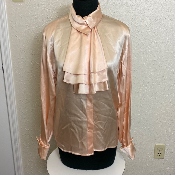 Calvin Klein Vintage Silk button up top - Picture 1 of 5